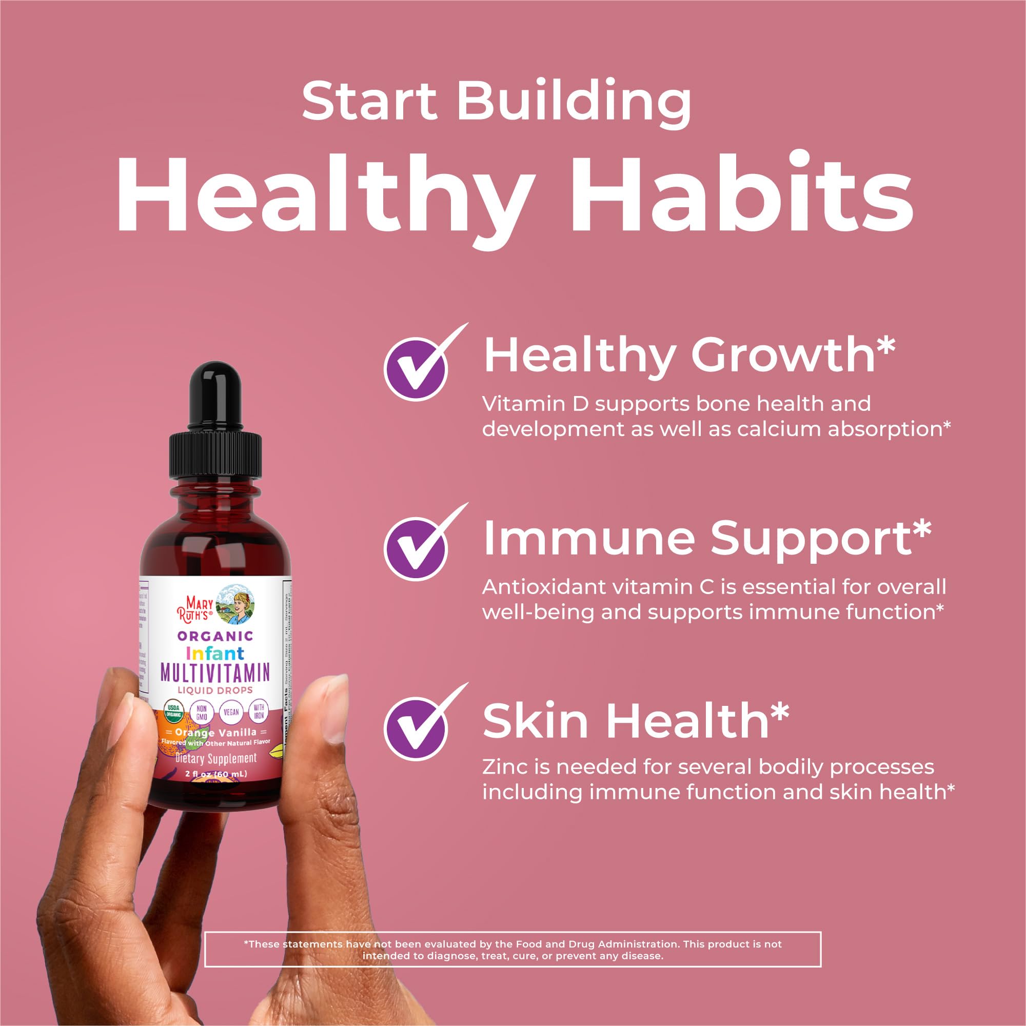 MaryRuth's vitamin D3 supports bone development and immune function