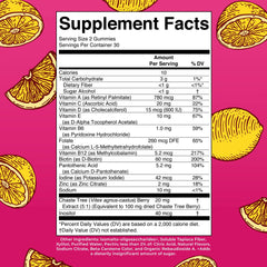 MARYRUTH'S bottle label close-up showing vegan, sugar-free gummy formula.