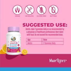 MARYRUTH'S 40+ gummies close-up highlighting easy-to-chew texture.
