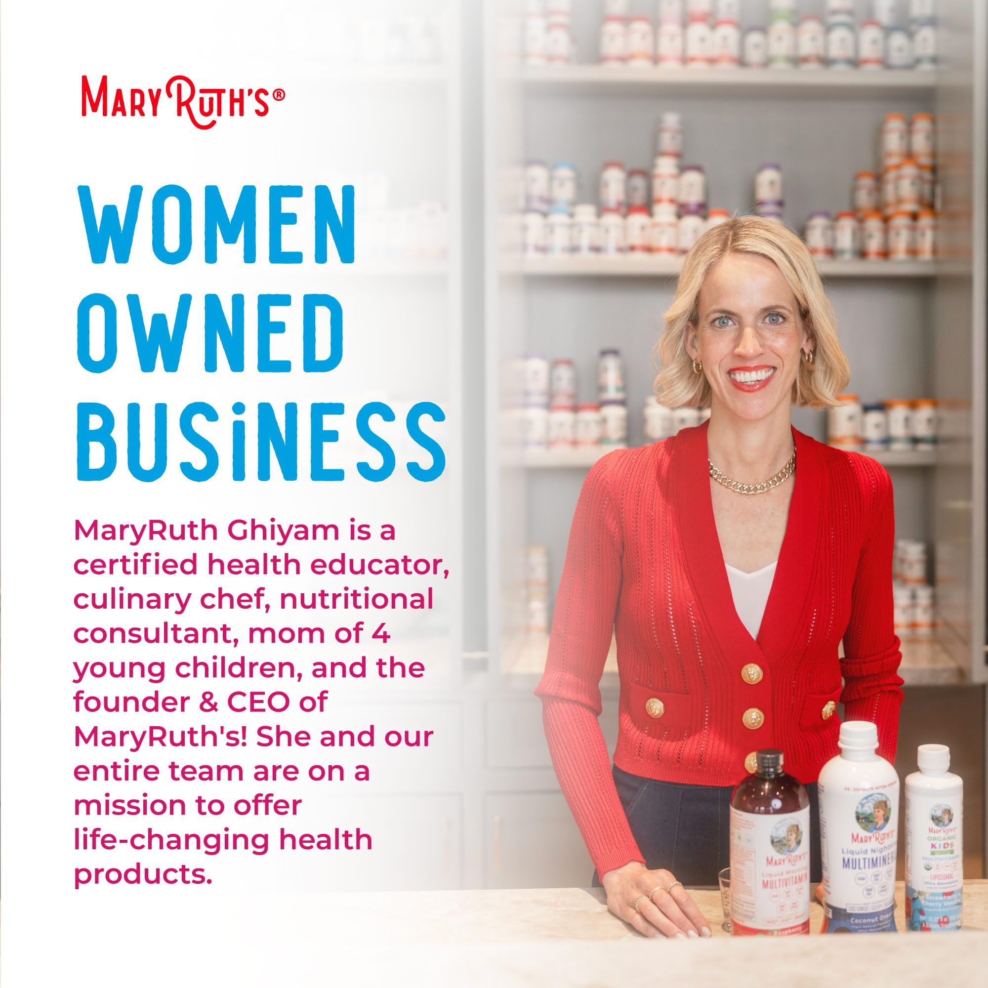 MARYRUTH'S gummies on table illustrate a sugar-free wellness option.