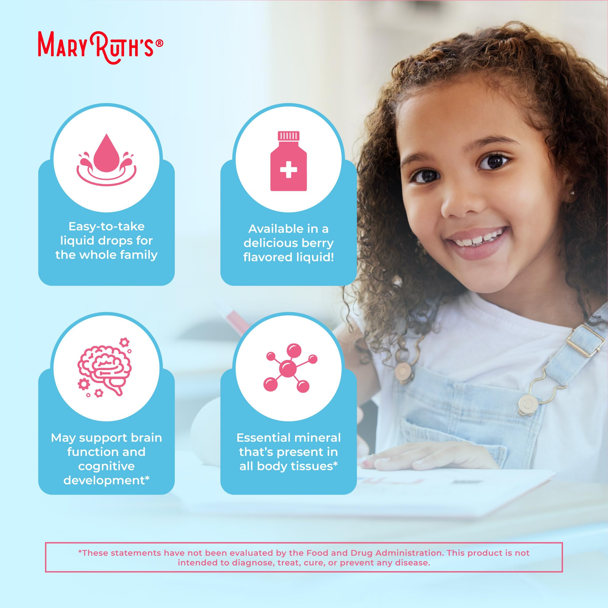 MaryRuth's zinc bottle shows dairy-free, gluten-free allergen-free marks