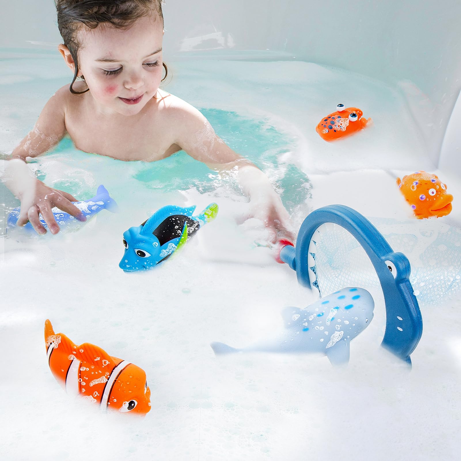 Masagotti marine creature figures floating for engaging bath play