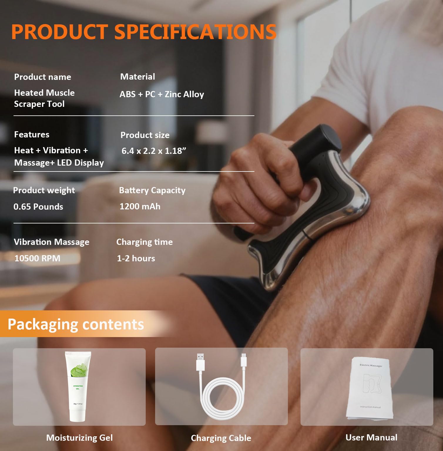 MASIKETEC Heated Muscle Scraper Tool travel-ready design fits gym and travel bags.