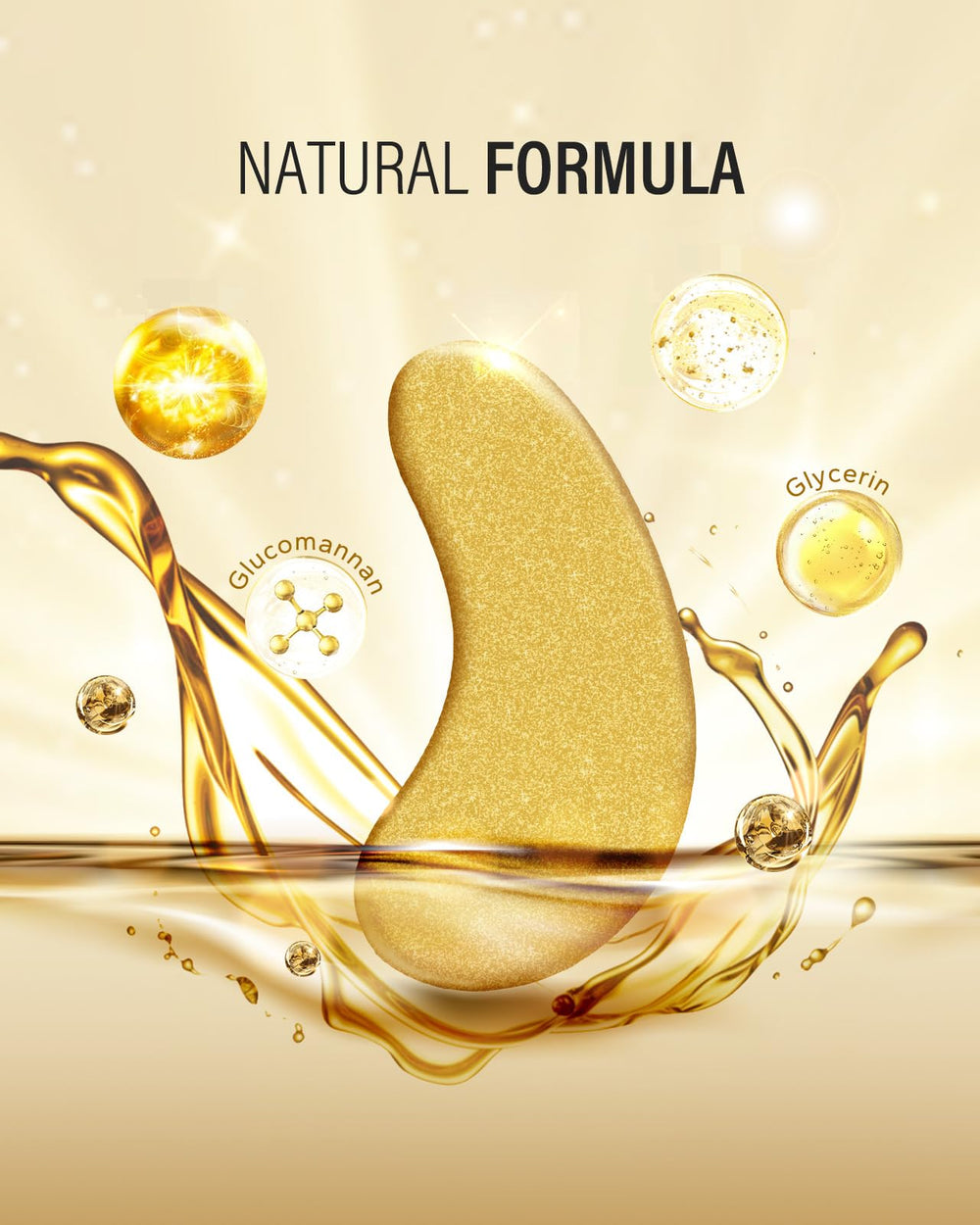 Maskiss 24k gold under-eye patches applied beneath the eyes for refreshing feel.