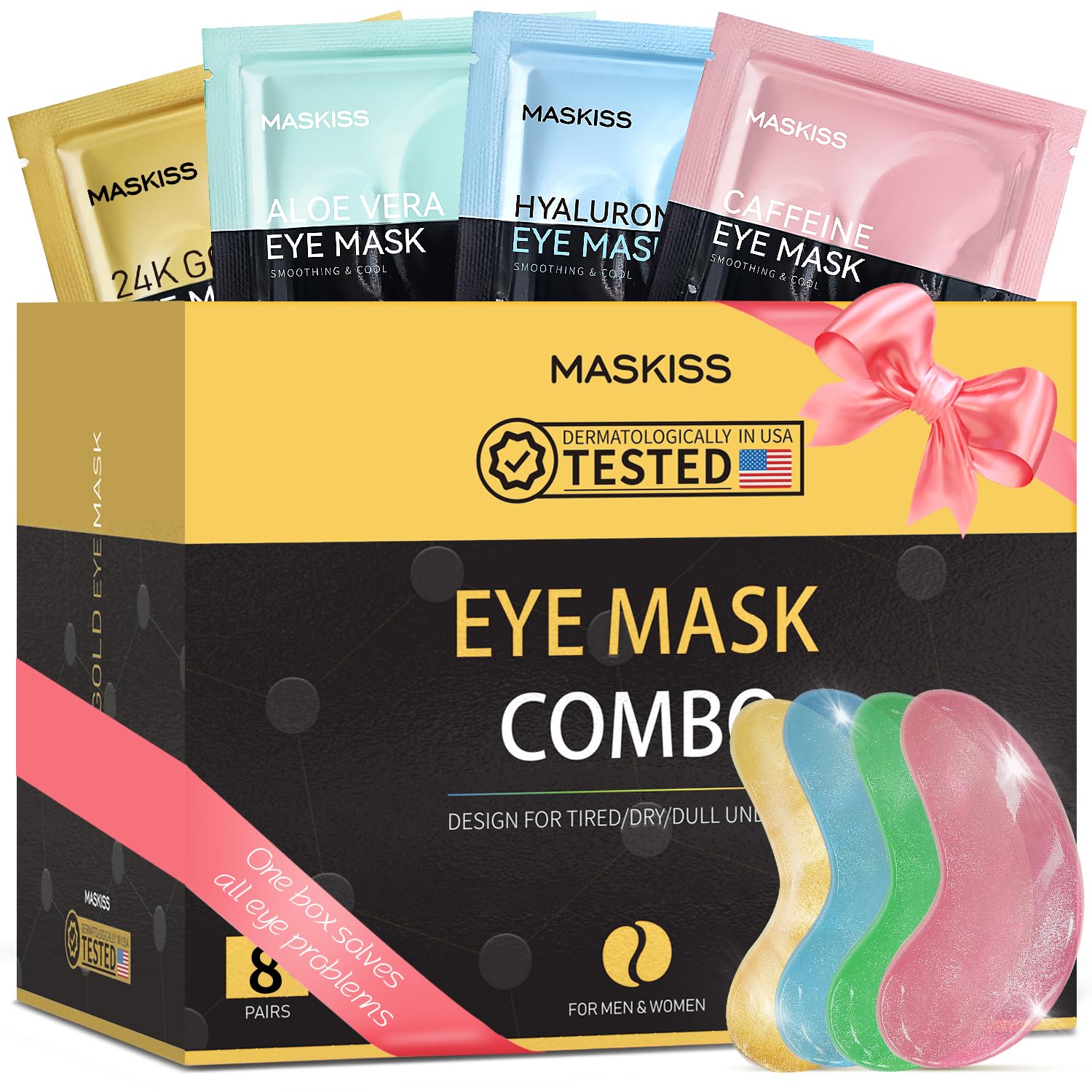 Maskiss 24K Gold under-eye patches brighten and reduce puffiness.