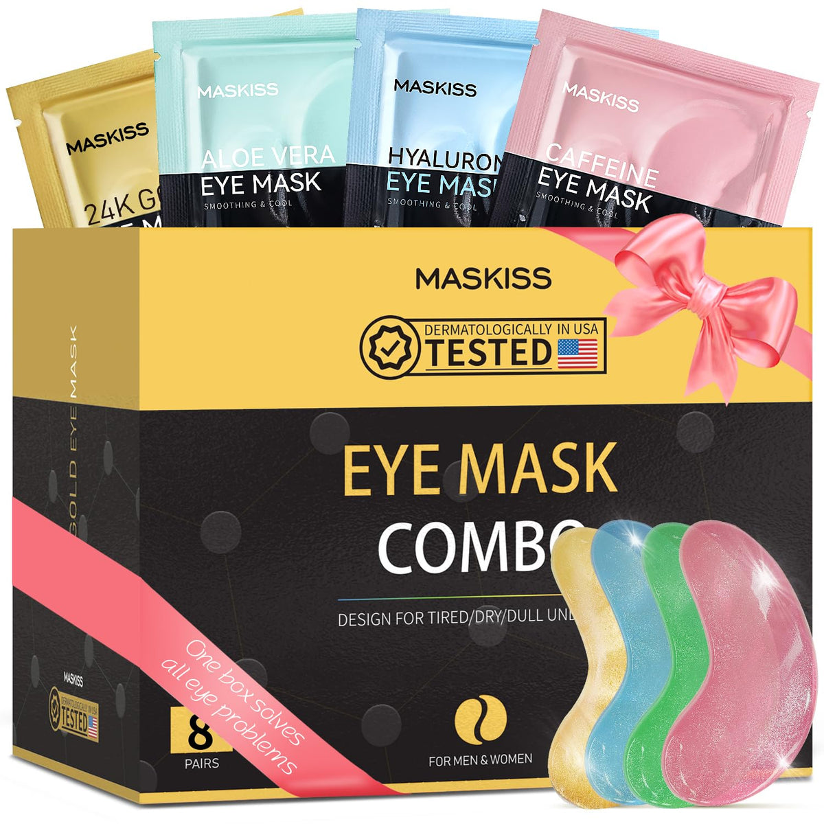 Maskiss 24K Gold under-eye patches brighten and reduce puffiness.