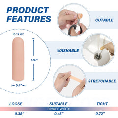 MasterMo Gel Finger Cots closeup silicone texture, ultra-soft material for comfortable wear.
