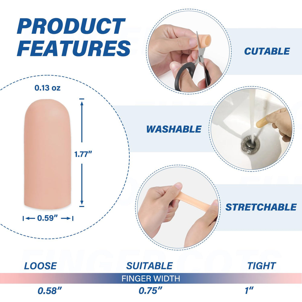 MasterMo gel finger cots ultra-soft close-up shows skin-friendly comfort.