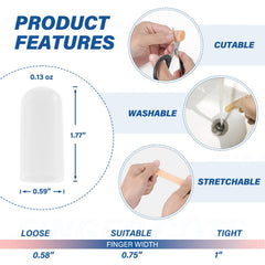 MasterMo silicone finger sleeve close-up shows a flexible, smooth fit ideal for sensitive skin.
