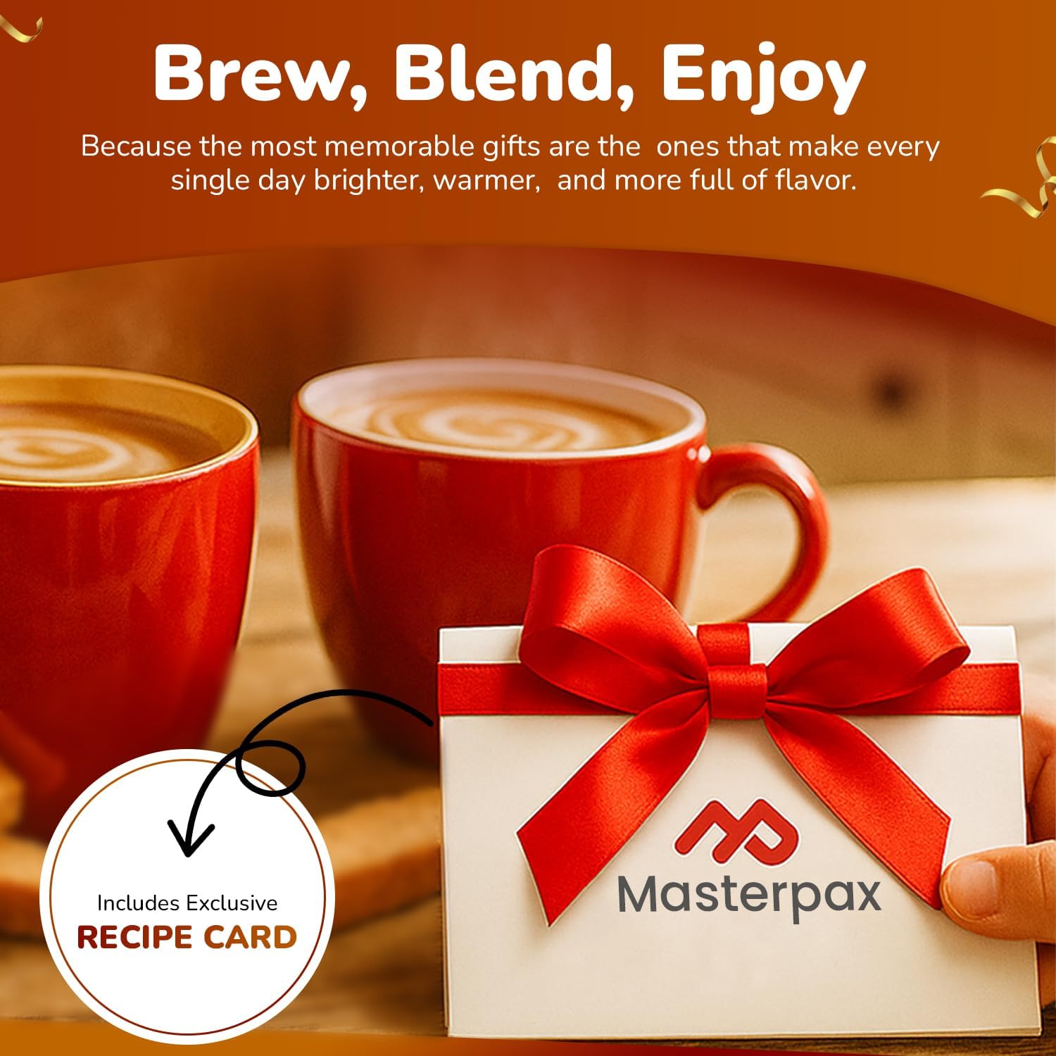 Clean, modern Masterpax branding on the gift packaging.
