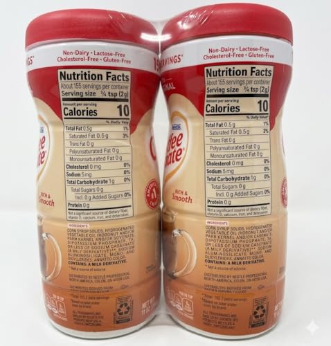 Close-up of Coffee Mate Original Flavor creamer bottle label from Masterpax.