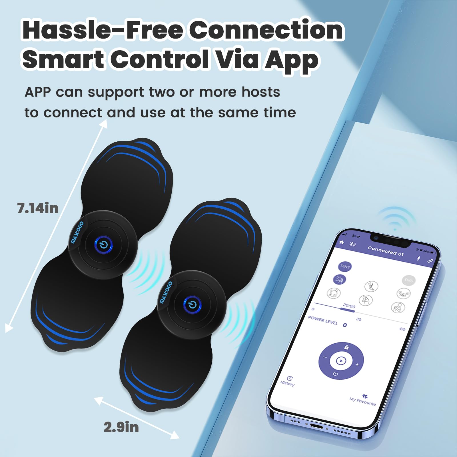 MASTOGO intensity adjustable to 20 levels for personalized use