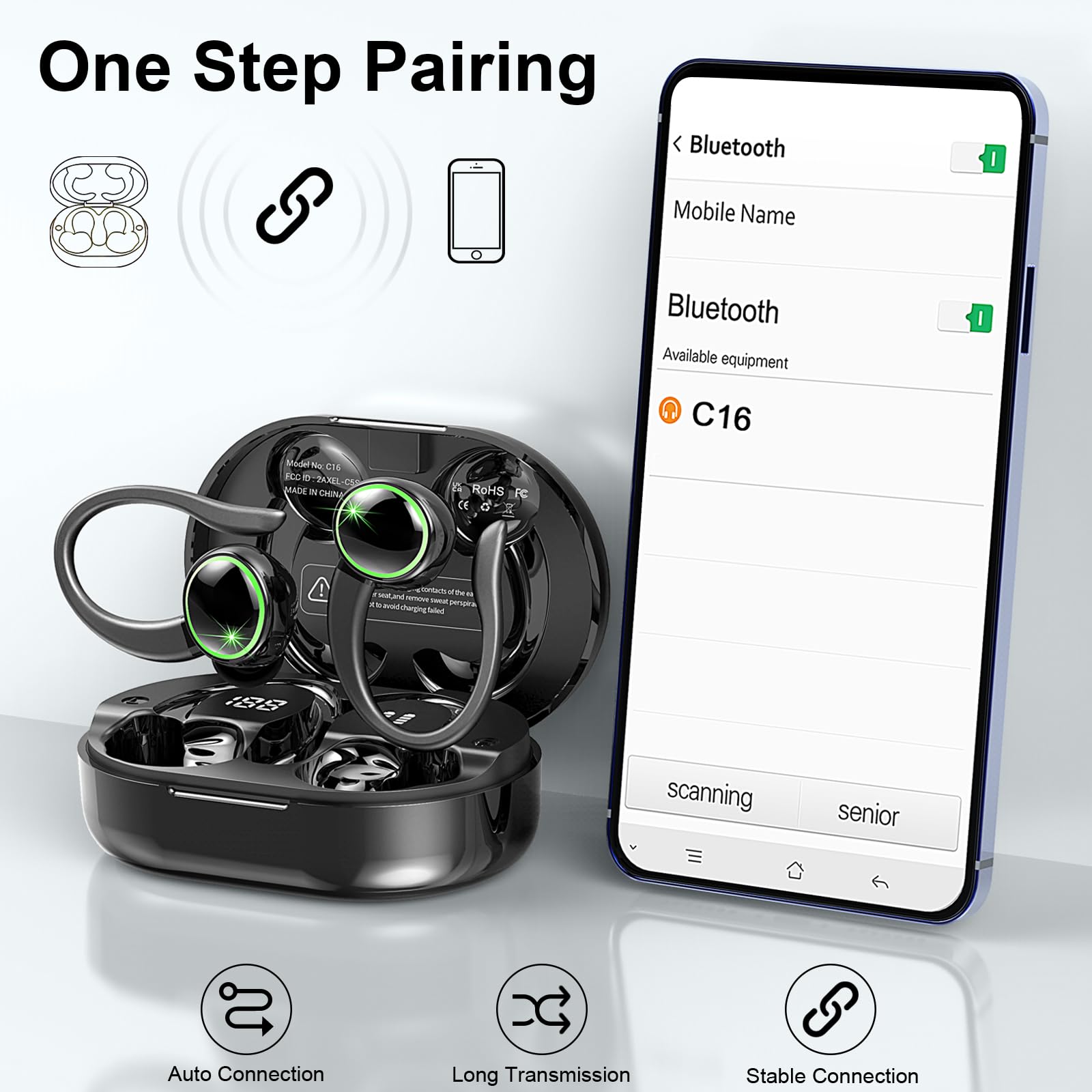 Matast wireless earbuds with smart touch controls manage playback and calls effortlessly.