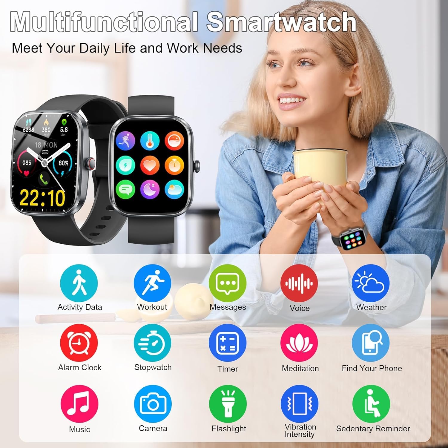 Matast smartwatch tracks 118+ sports including running and cycling.