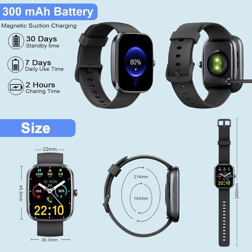 Matast smart watch with long battery life for 5–7 days.