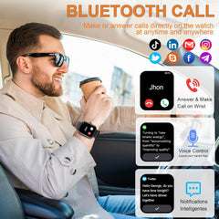 Matast smartwatch with HD speaker for call and message alerts.