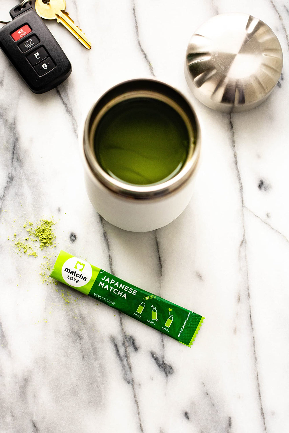 matcha LOVE unsweetened green tea powder delivers pure flavor and caffeine without sugar.