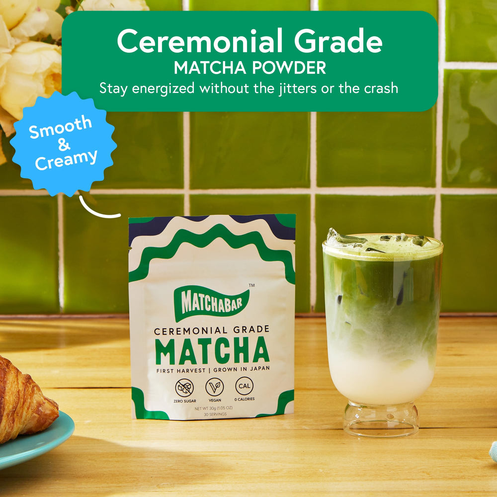 MATCHABAR tea master certification badge signaling authentic ceremonial grade.