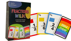 Math Magic Fractions Wild fraction card in hand highlighting fraction recognition.