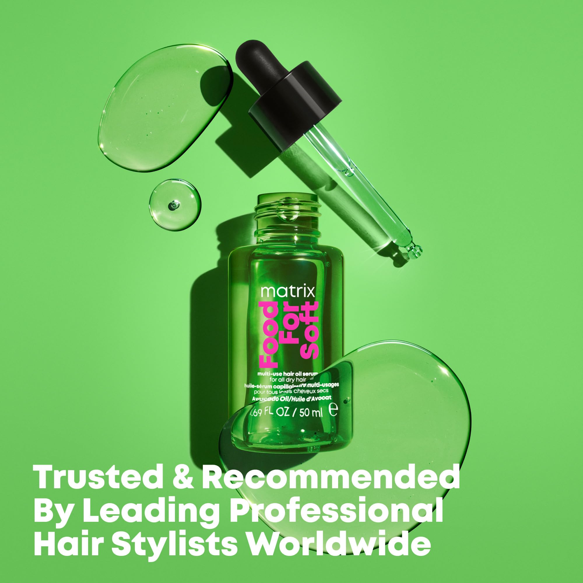 MATRIX Food For Soft Hair Oil used during styling for heat protection