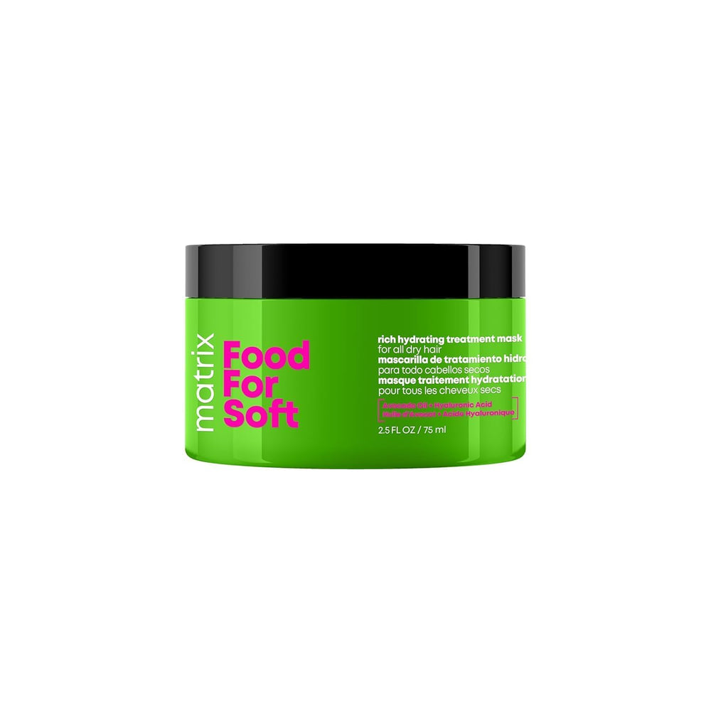 MATRIX Food For Soft Rich Hydrating Mask bottle pour shows moisture action