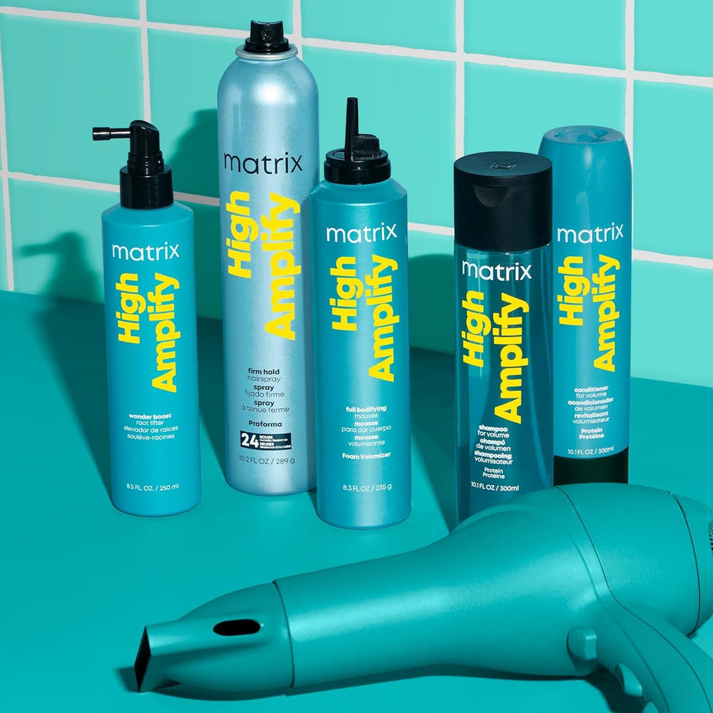Matrix High Amplify Foam Volumizer delivers soft shine and easy styling