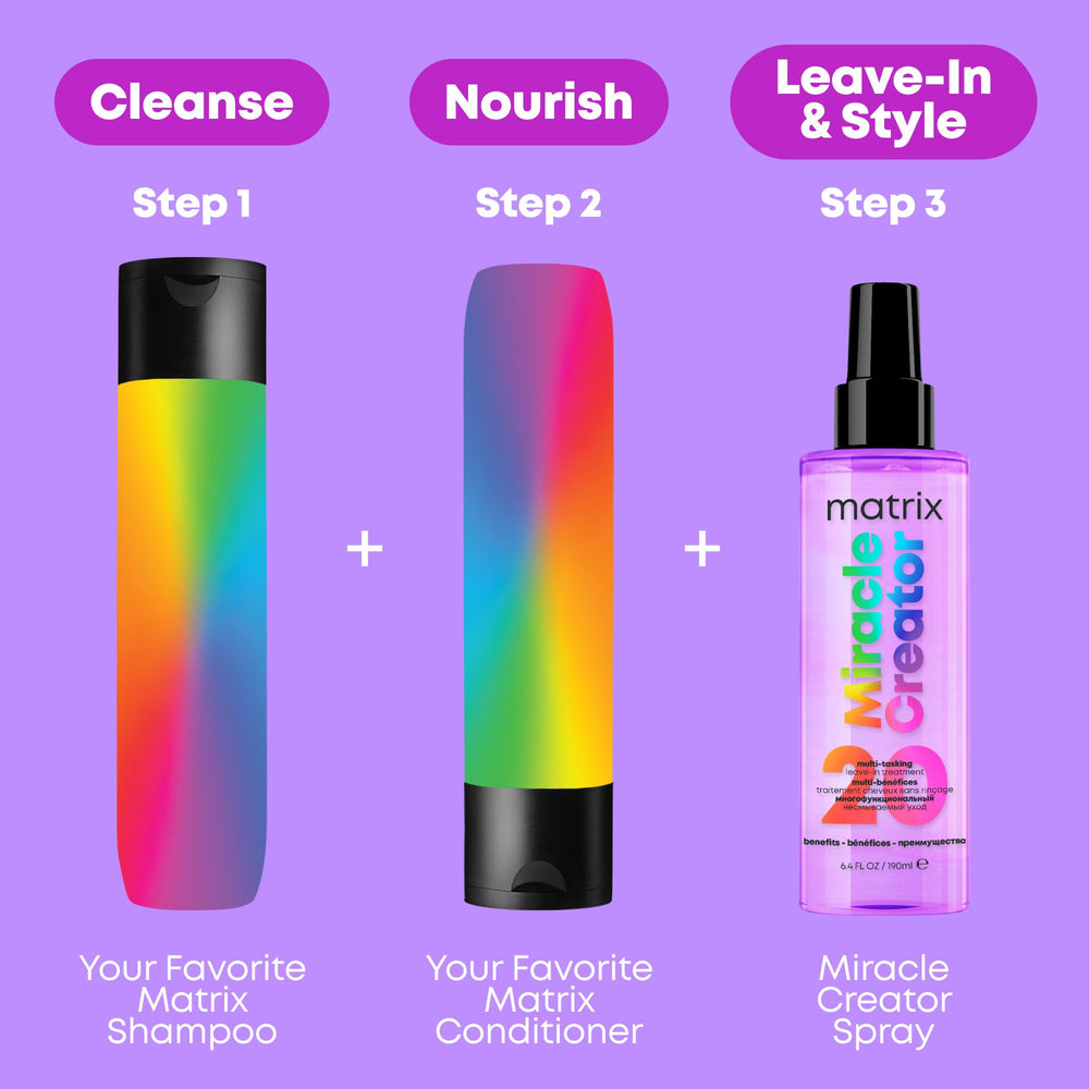 Matrix Miracle Creator product image shows humidity resistance for smoother styling.