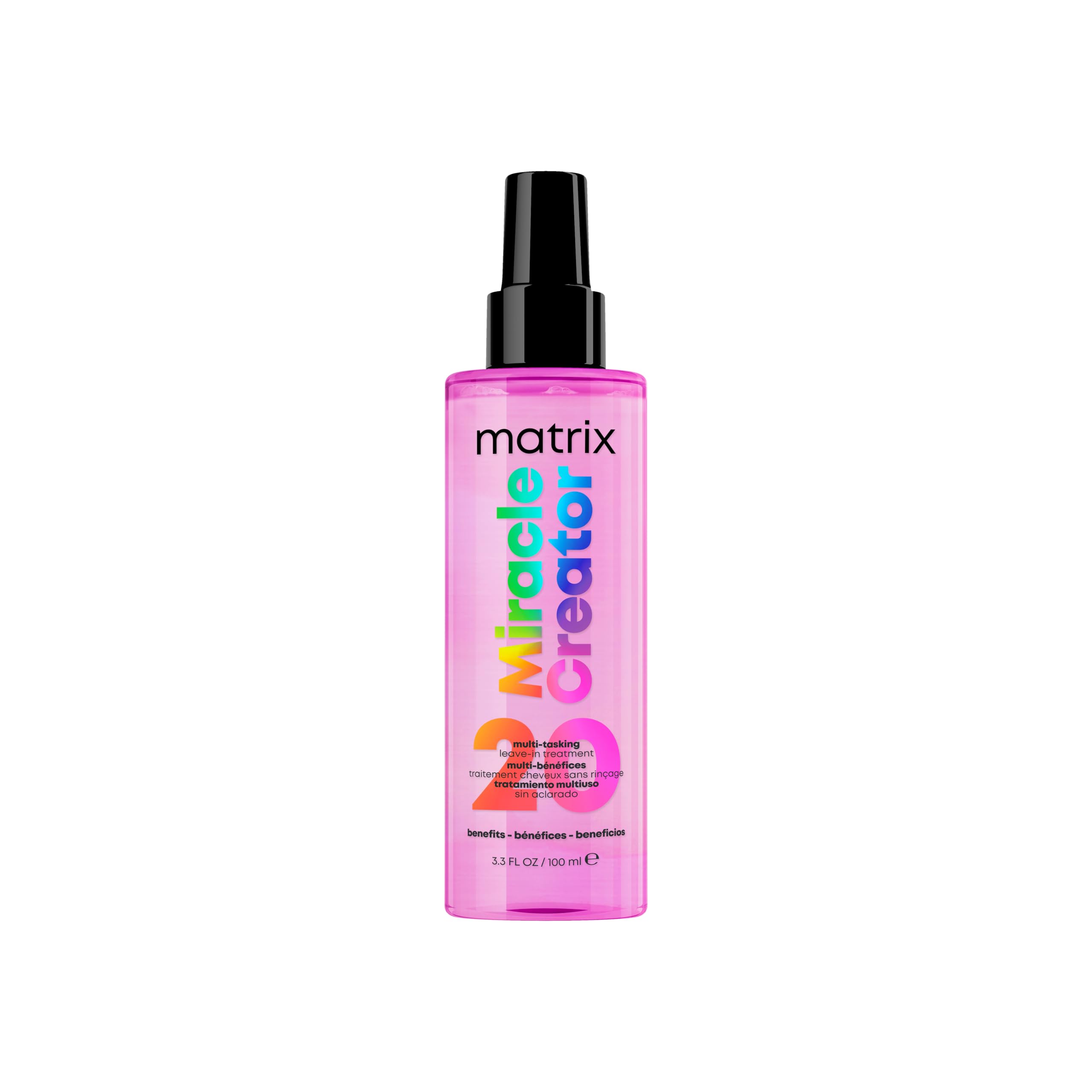 Matrix Miracle Creator leave-in spray bottle delivers quick nourishment and shine.