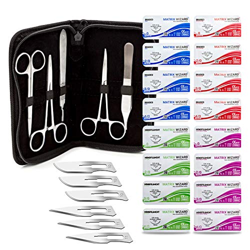 Matrix Wizard sterile sutures kit with needles for training and field practice.