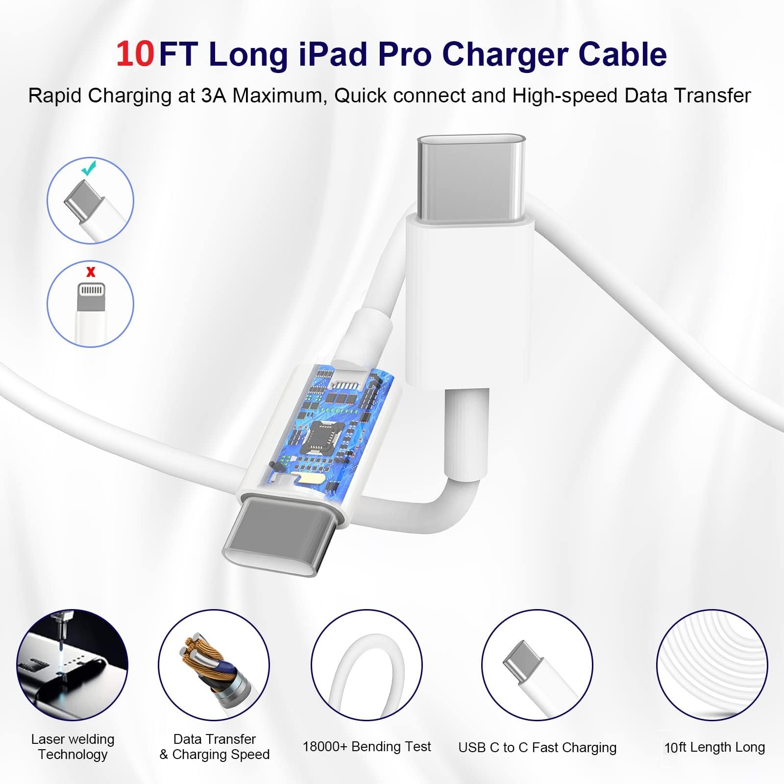 Matsusho 10ft USB-C to USB-C cable extended reach
