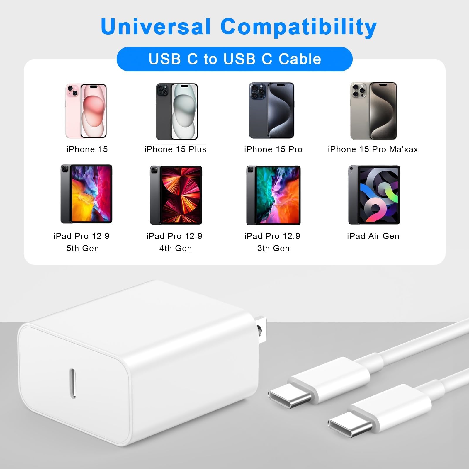 Matsusho 2-pack charger and cables for home or travel