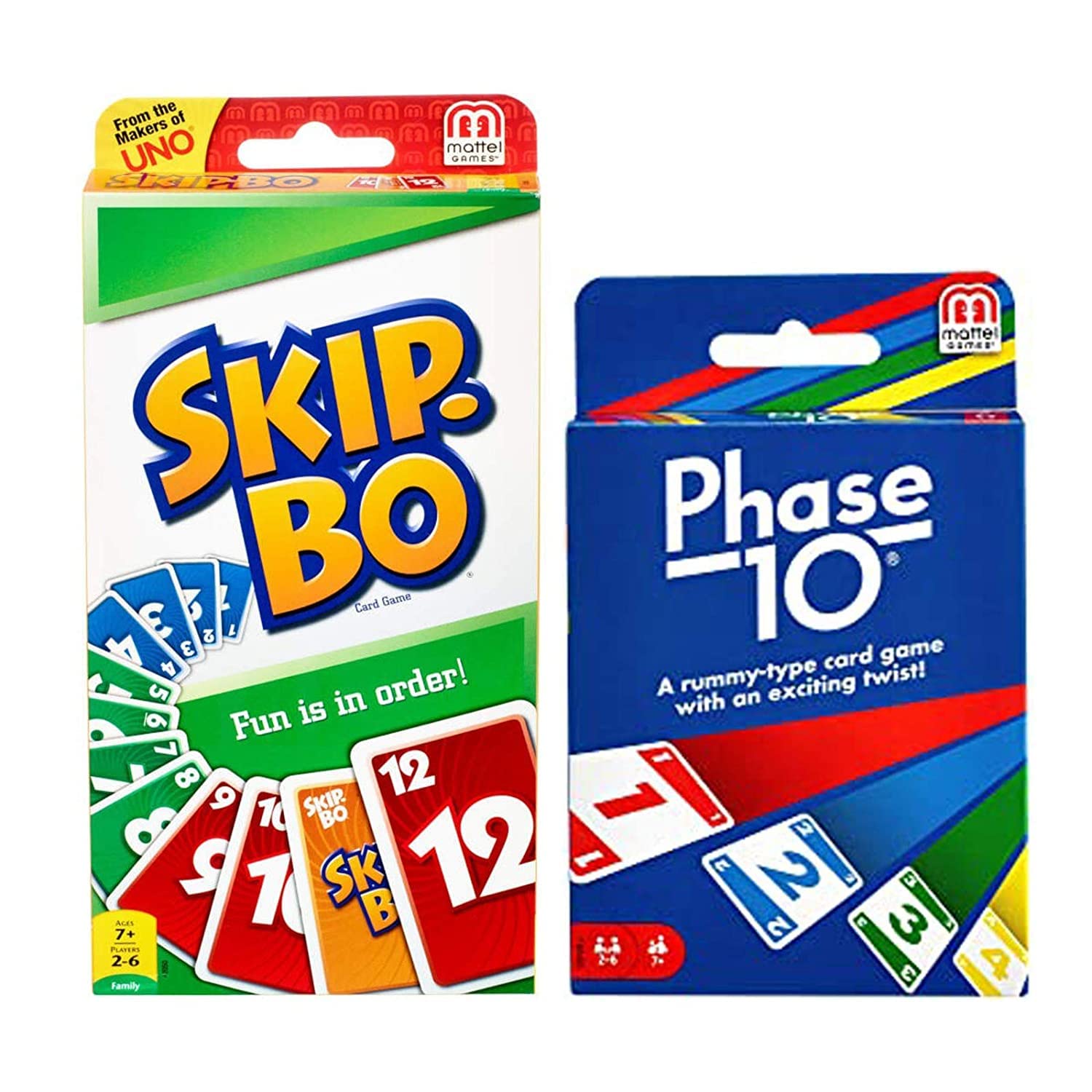 Mattel Phase 10 card game with colorful phases for family night