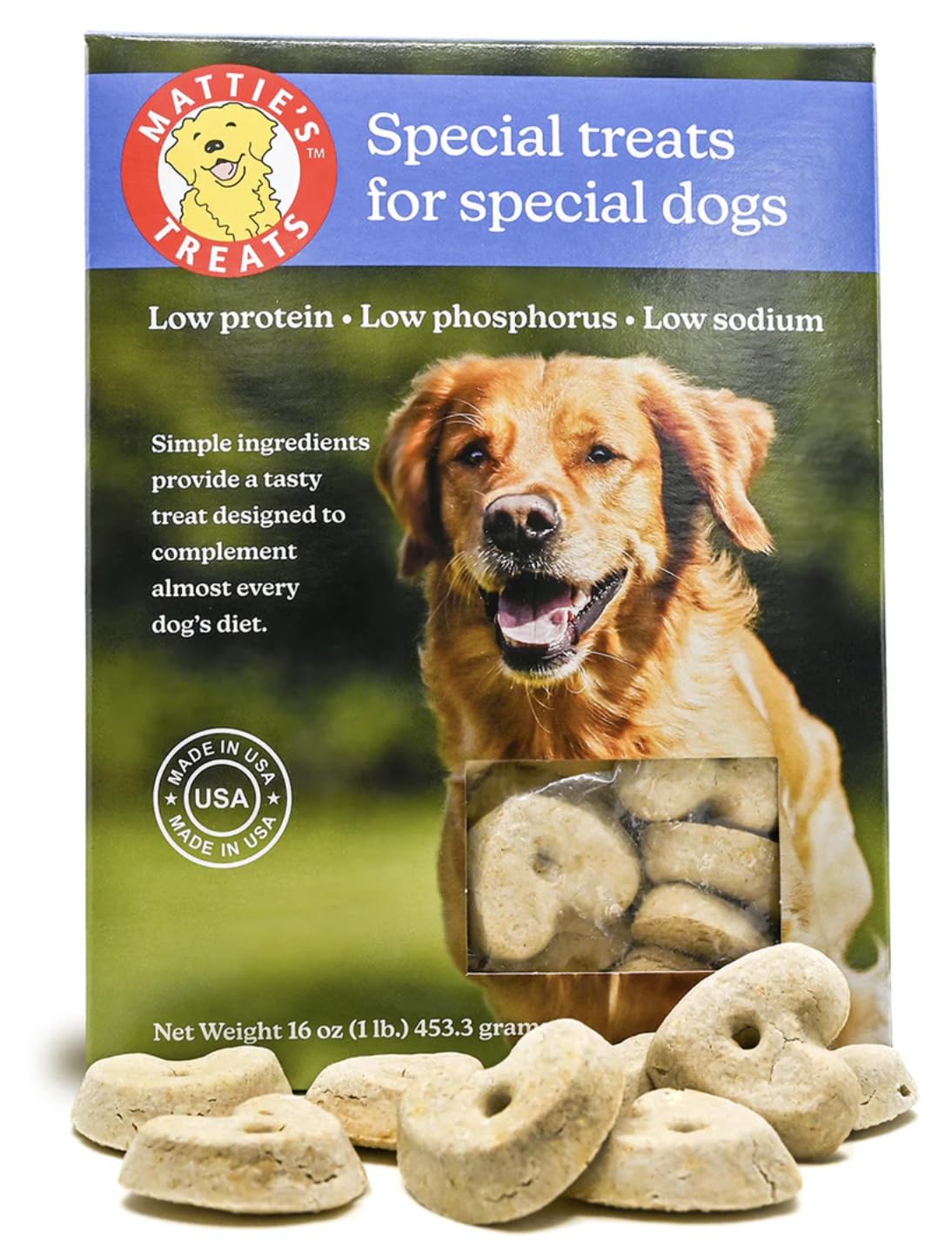Mattie's Treats heart-shaped treats in a 1lb box make tasty rewards for training.