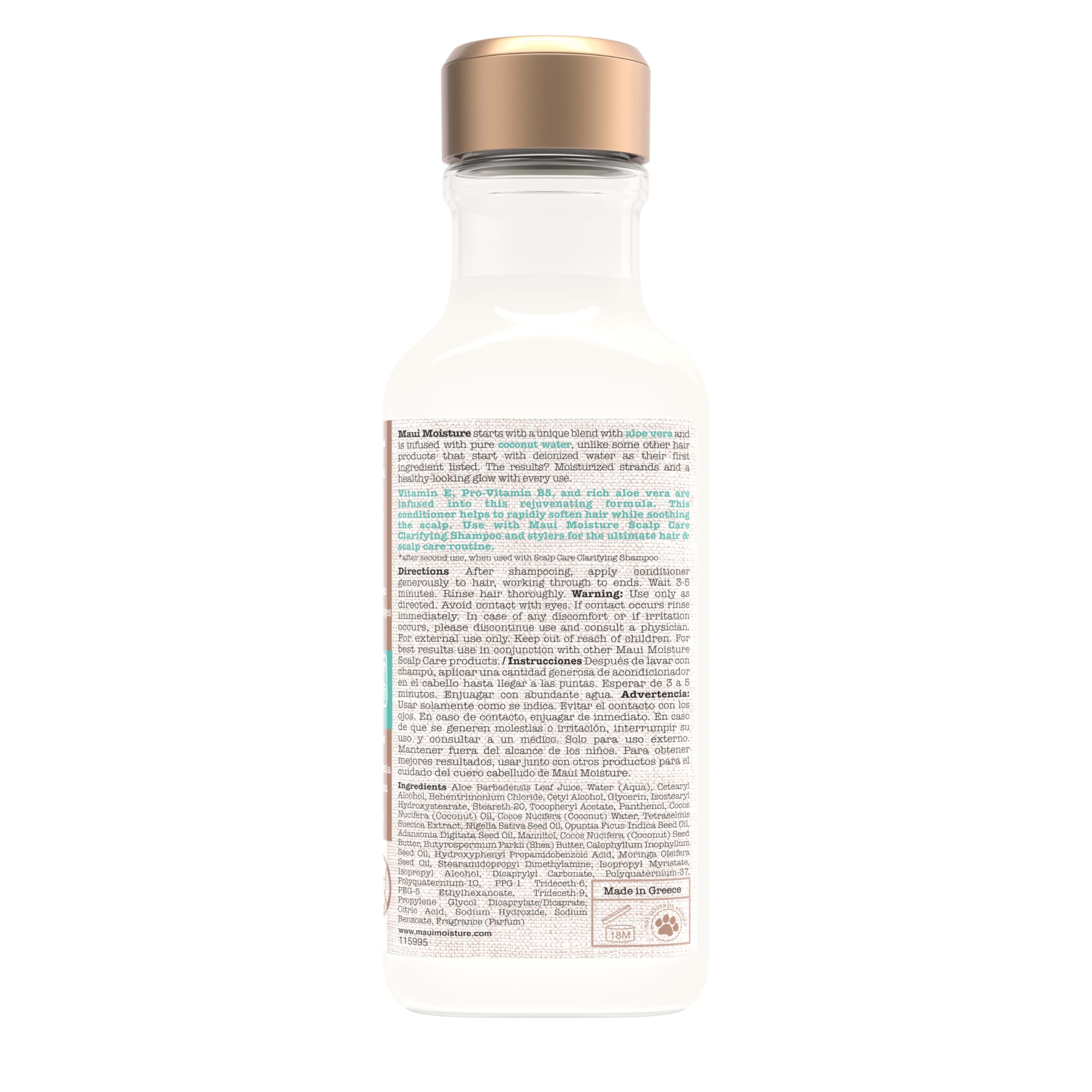 Maui Moisture Application on scalp showing gentle massage for soothing care.