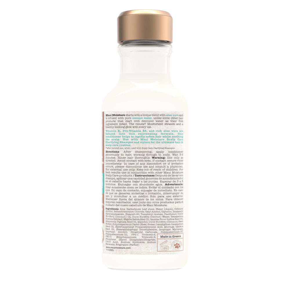 Maui Moisture Application on scalp showing gentle massage for soothing care.