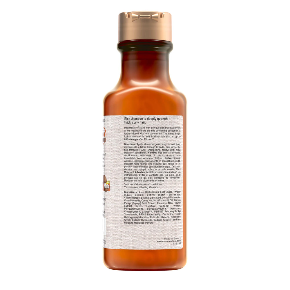 Maui Moisture Curl Quench paired conditioner option displayed beside bottle