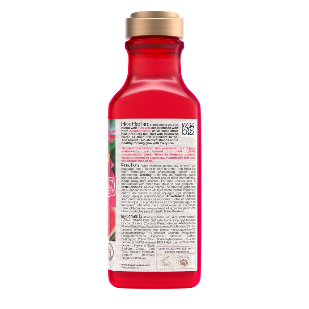 Fragrance notes of hibiscus and apple blossom in Maui Moisture shampoo