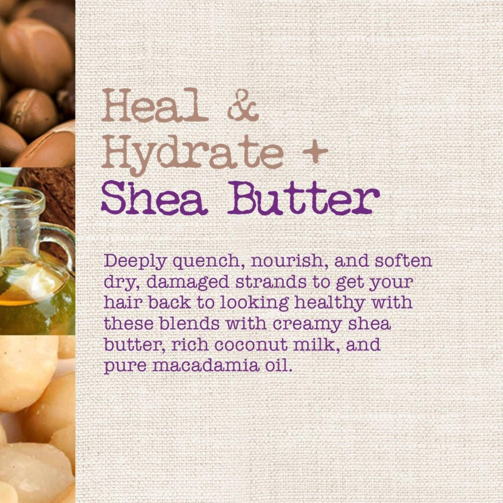 Maui Moisture Heal and Hydrate conditioner bottle smoothing damaged waves with softness.