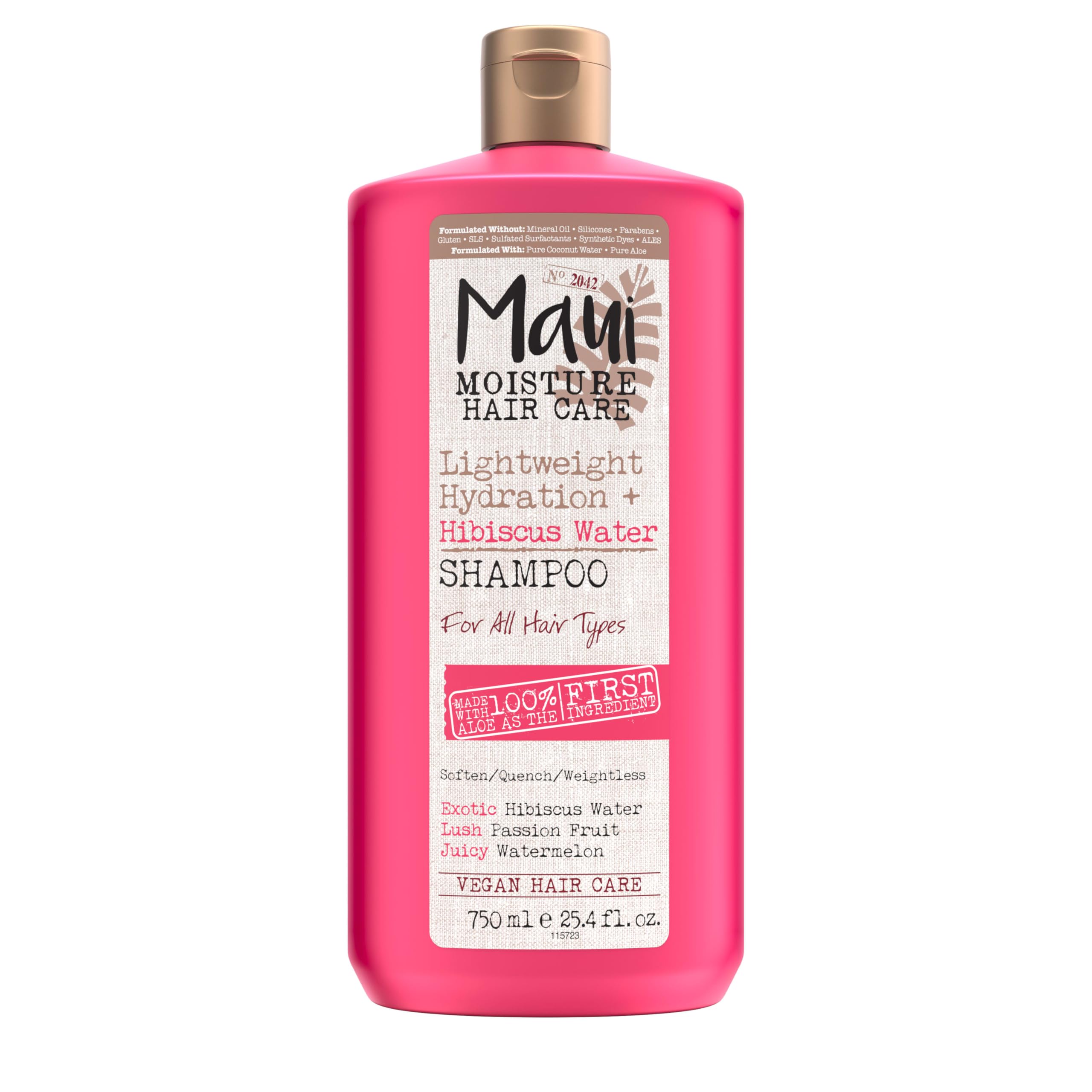Maui Moisture lightweight hydration bottle pouring on wet curls for soft, bouncy waves