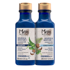 Maui Moisture Nourish & Moisture Coconut Milk Shampoo bottle with hydrating formula for curls.