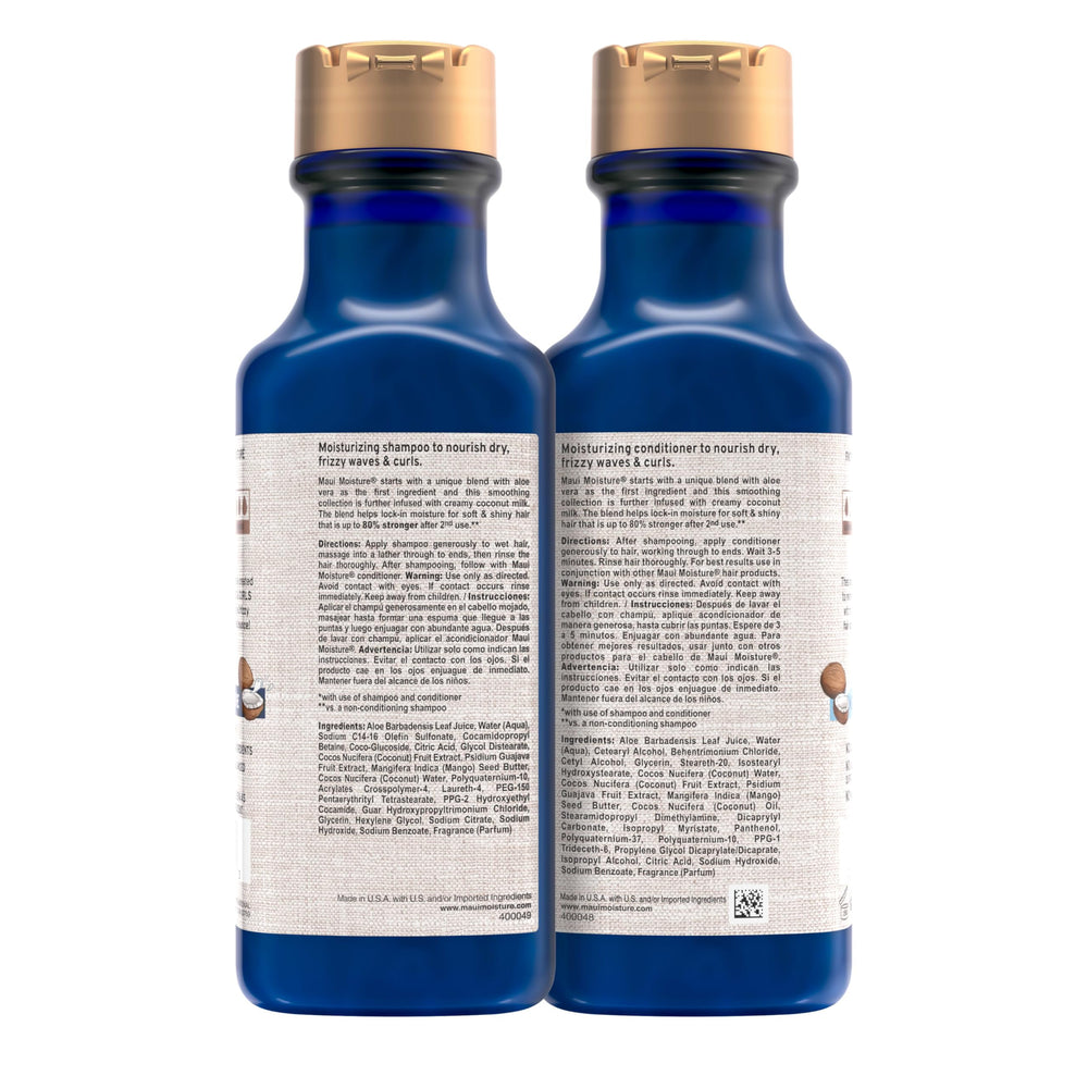 Maui Moisture Nourish & Moisture Coconut Milk Shampoo pump in action for convenient use.