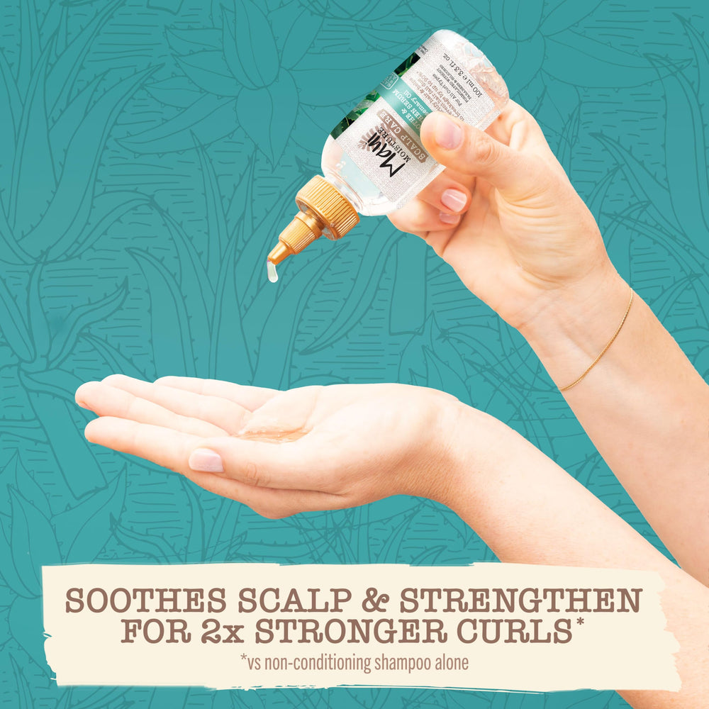 Maui Moisture Scalp Care-strong-curls close-up showcases shine and bounce.