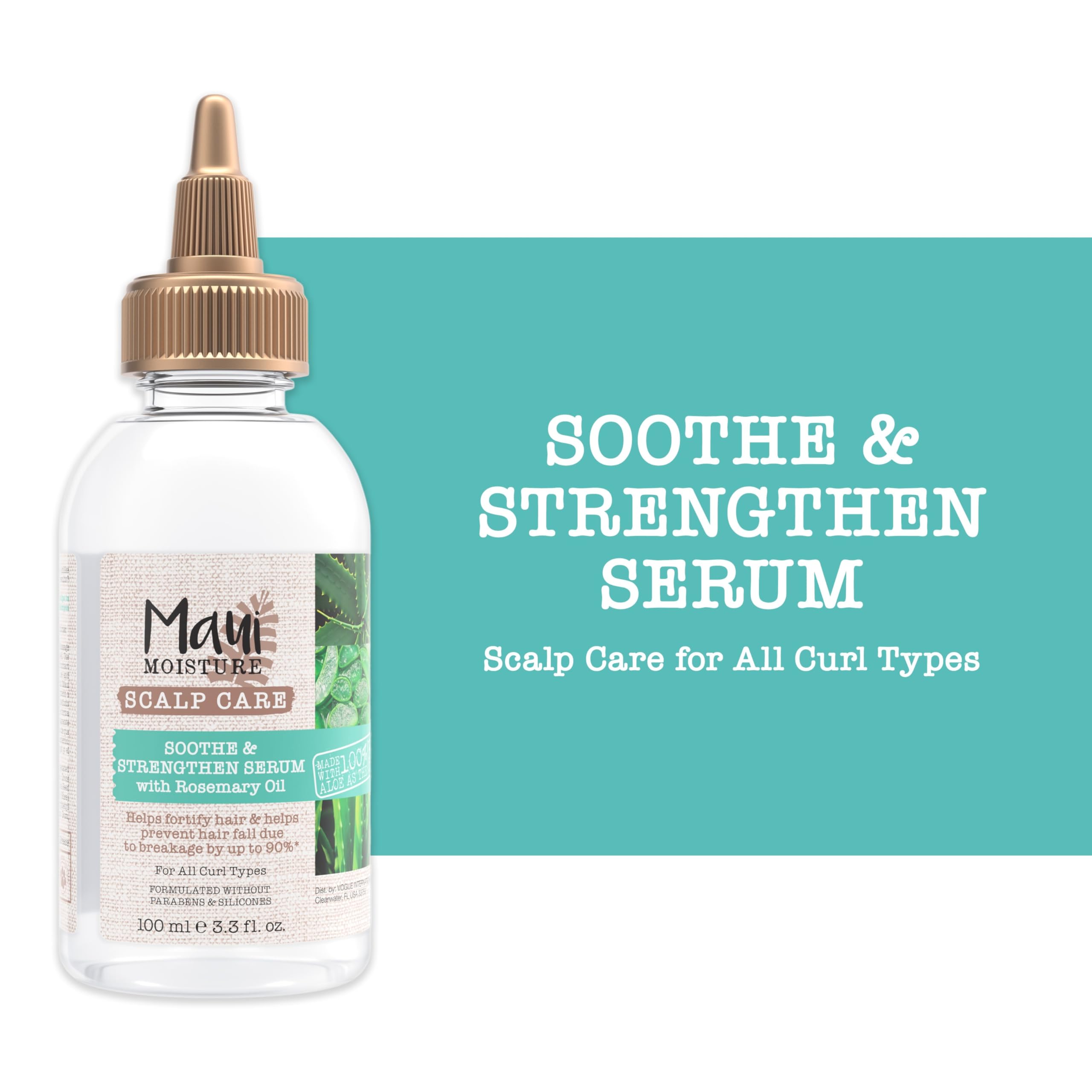 Maui Moisture Scalp Care-usage steps illustrate parting hair and massaging scalp.