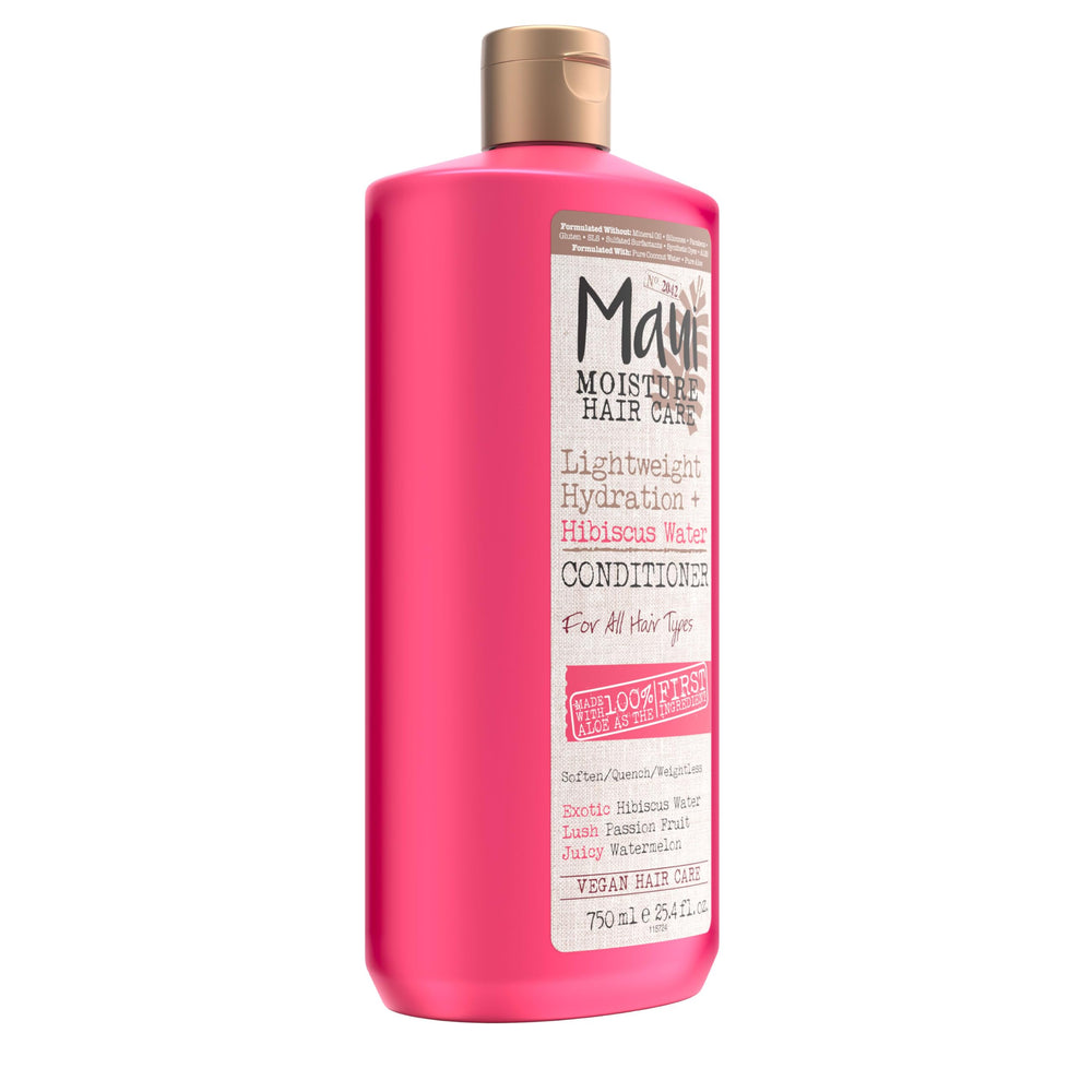 Maui Moisture vegan label signals cruelty-free, plant-based conditioning options.