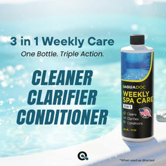 MAV AquaDoc 3in1 weekly care pour demonstrates simple weekly dosing