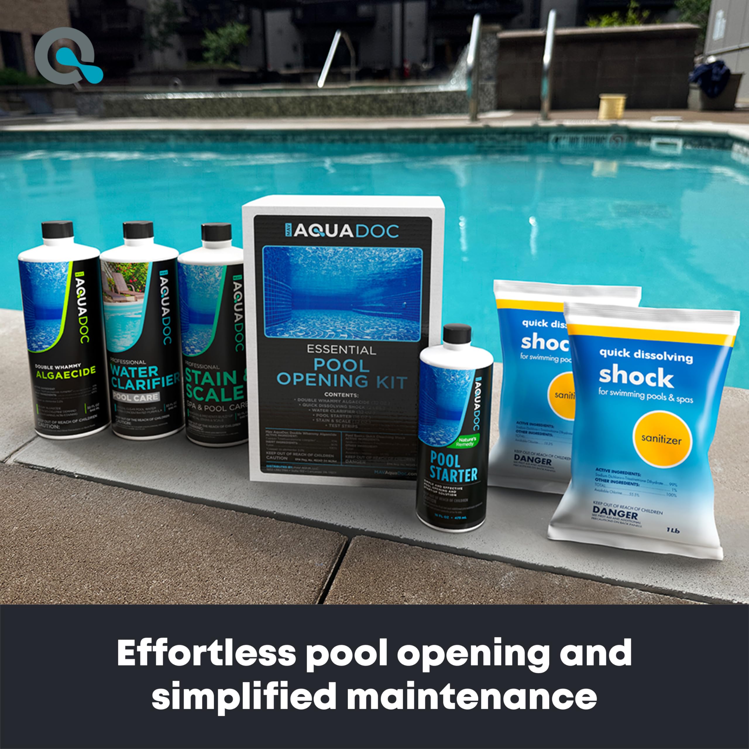 MAV AquaDoc kit components compatible with cartridge, DE and sand filters