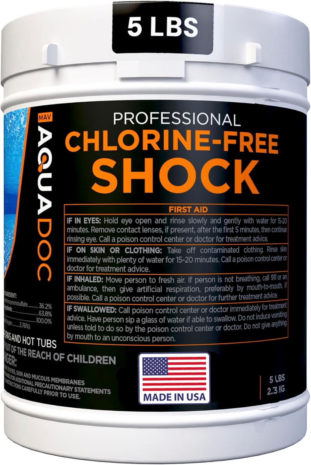 MAV AquaDoc non-chlorine spa shock 5lb bag for clearer hot tub water