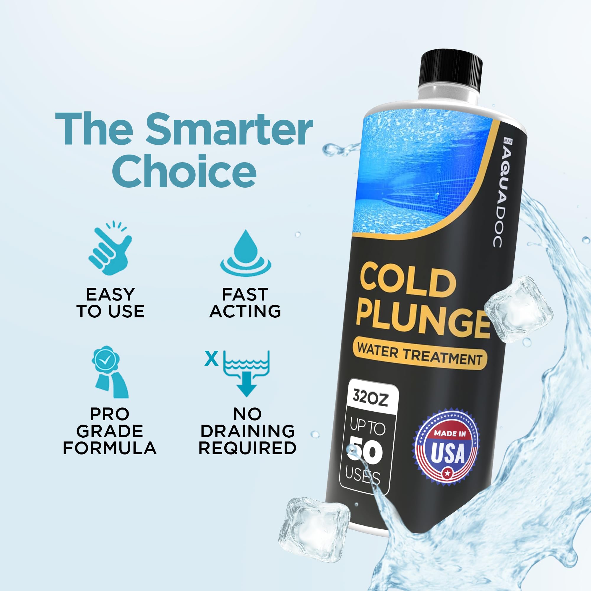 MAV AquaDoc odor reduction benefits cold plunge water and reduces unwanted smells.