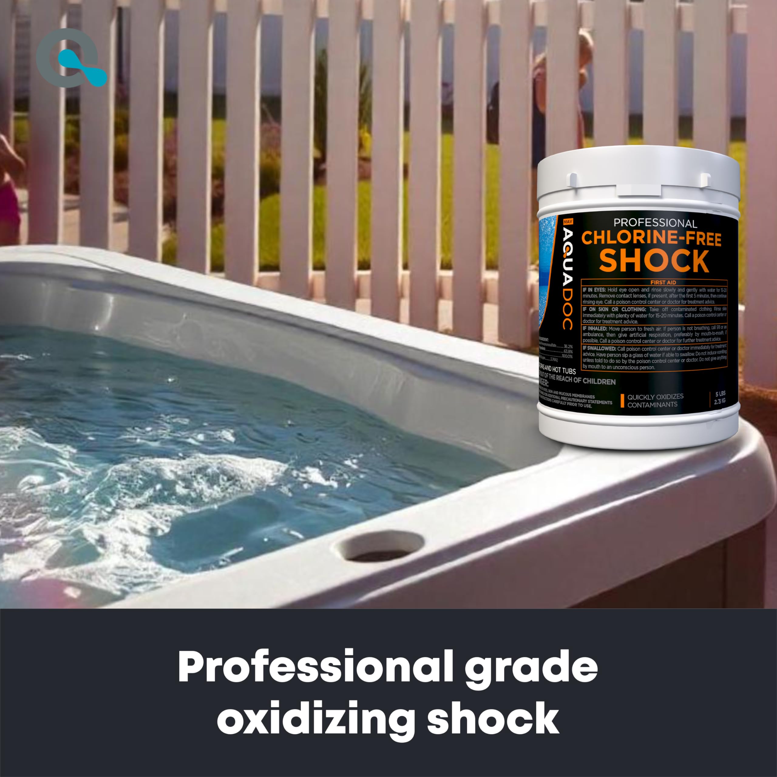 MAV AquaDoc spa water with bubbles after shock treatment
