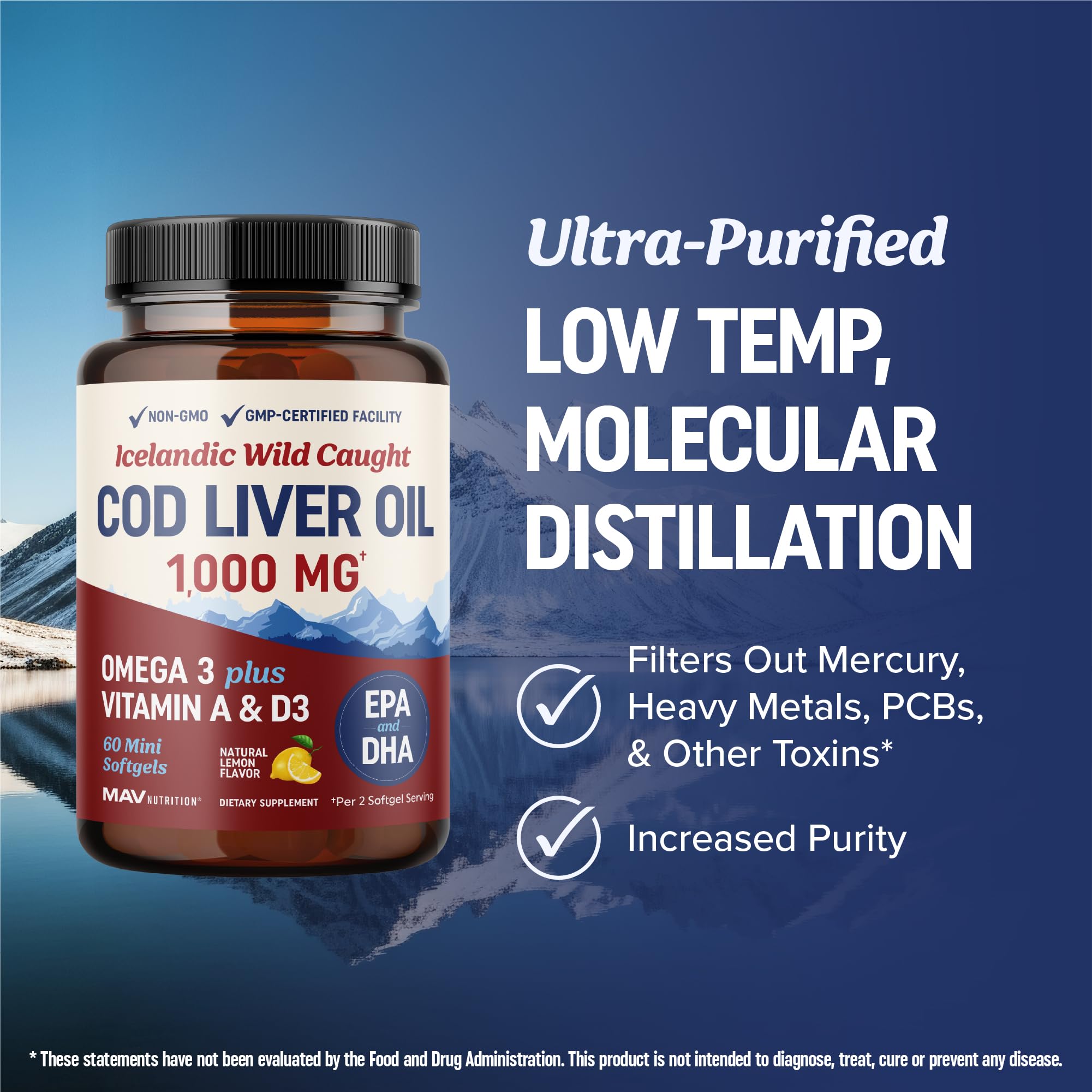 MAV NUTRITION bottle open shot shows serving size and easy access.
